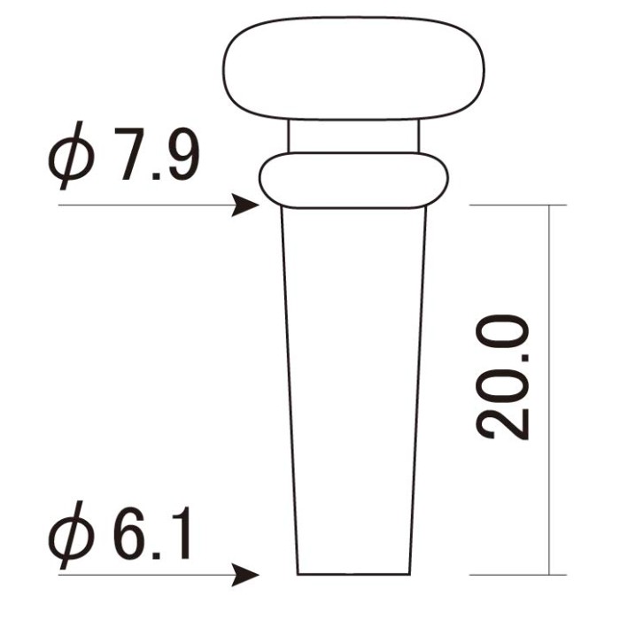 SCUD F-0014 アコギ用ストラップピン/エンドピン プラスティック アイボリー 点なし 1本