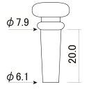 SCUD F-0016 アコギ用ストラップピン/エンドピン プラスティック ホワイト 点なし 1本