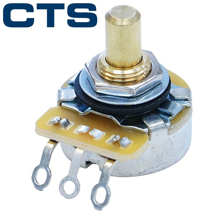 直径24ミリのCTS社製ポットです。ショートソリッドシャフトタイプ。 シャフト径：6.35mmです。（インチ規格・1/4インチ）