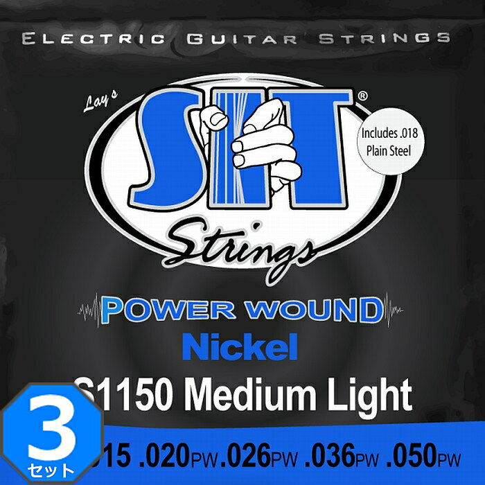3セット SIT S1150 Power Wound Medium Light 011-050 エスアイティー エレキギター弦