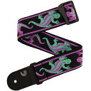 D'Addario Woven Strap Green/Purple Lizards 50PW01 ダダリオ ギターストラップ