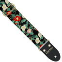 Live Line Fabric Strap LS2400TB ライブライン ギターストラップ 50mm幅 ちりめん風 椿/黒