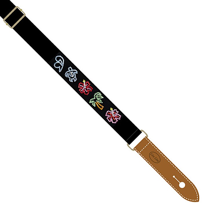 Live Line Ukulele Strap YUS38B-1 ライブライン ラインストーン ウクレレストラップ アイコン/ブラック