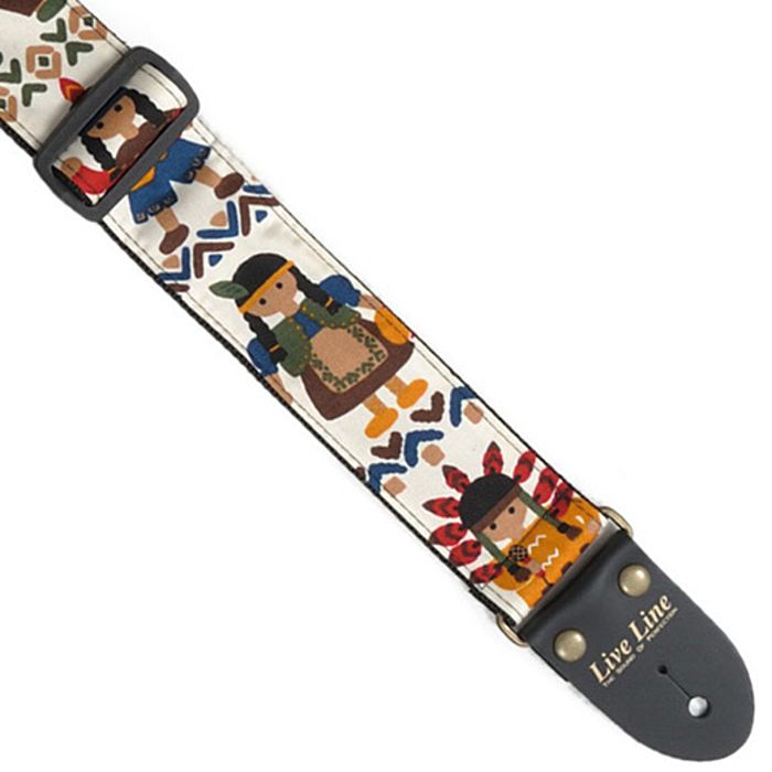 Live Line - Live Line Fabric Strap LS2000WH ライブライン ギターストラップ 50mm幅 インディアン/ホワイト