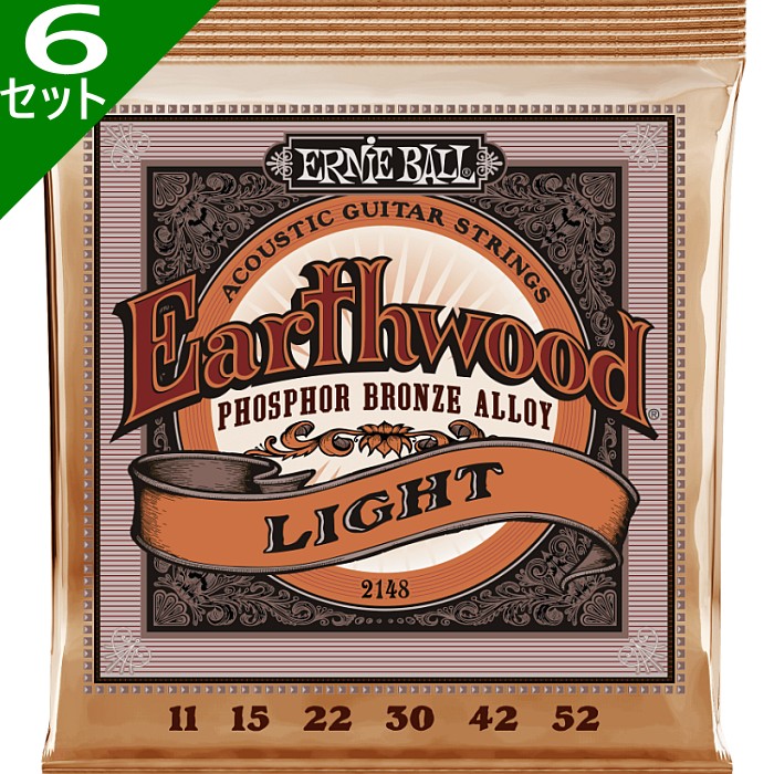 6å Ernie Ball #2148 Earthwood Light 011-052 Phosphor Bronze ˡܡ 