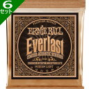 6セット Ernie Ball 2546 Everlast Coated Medium Light 012-054 Phosphor Bronze アーニーボール コーティング弦 アコギ弦