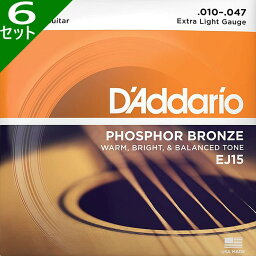 6セット D'Addario EJ15 Extra Light 010-047 Phosphor Bronze ダダリオ アコギ弦