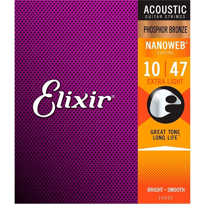 Elixir Nanoweb 16002 Extra Light 010-047 Phosphor Bronze エリクサー コーティング弦 アコギ弦