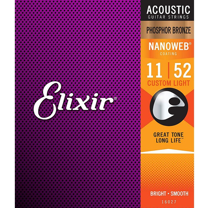 Elixir Nanoweb #16027 Custom Light 011-052 Phosphor Bronze エリクサー コーティング弦 アコギ弦