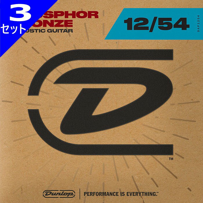 3セット Dunlop DAP1254 Light 012-054 Phosphor Bronze ダンロップ アコギ弦