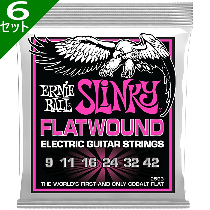 6å ERNIE BALL #2593 Super Slinky Cobalt Flatwound 009-042 ˡܡ եåȥ復 쥭