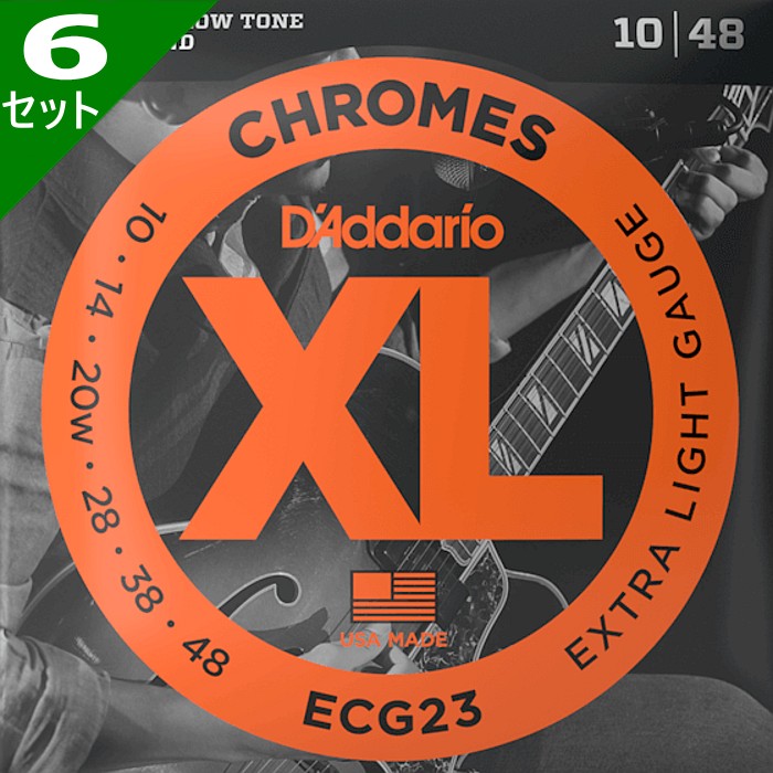 6å D'Addario ECG23 XL Chromes Flat Wound 010-048 ꥪ եåȥ饦 쥭