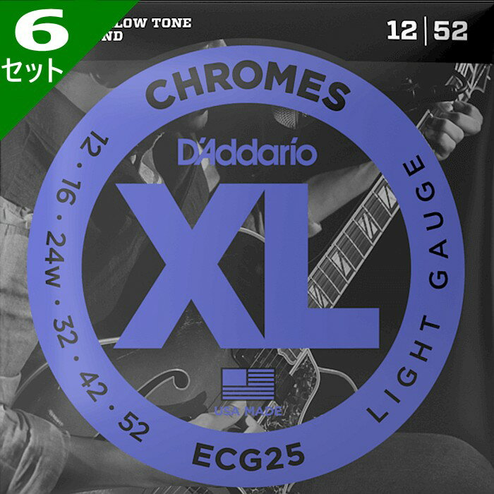 6å D'Addario ECG25 XL Chromes Flat Wound 012-052 ꥪ եåȥ饦 쥭