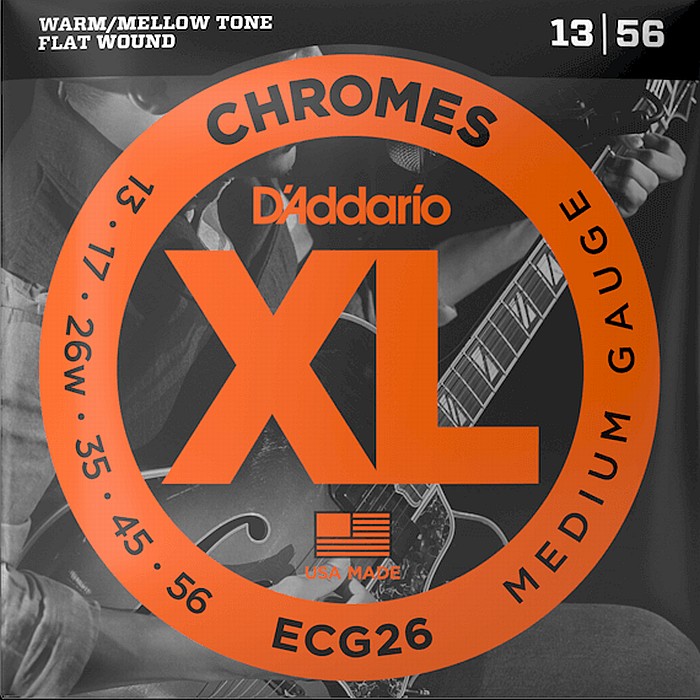 D'Addario ECG26 XL Chromes Flat Wound 013-056 ダダリオ フラットラウンド エレキギター弦