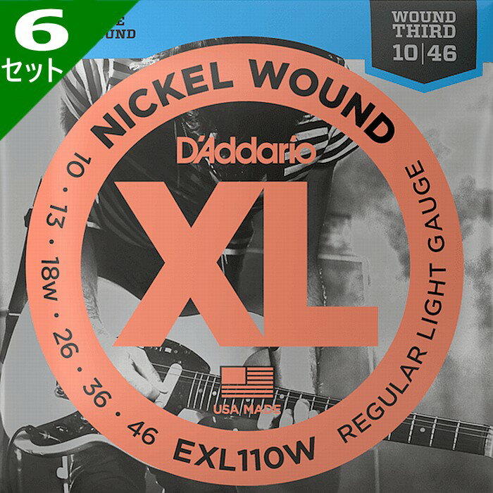 6å D'Addario EXL110W Nickel Wound 3復 010-046ꥪ 쥭