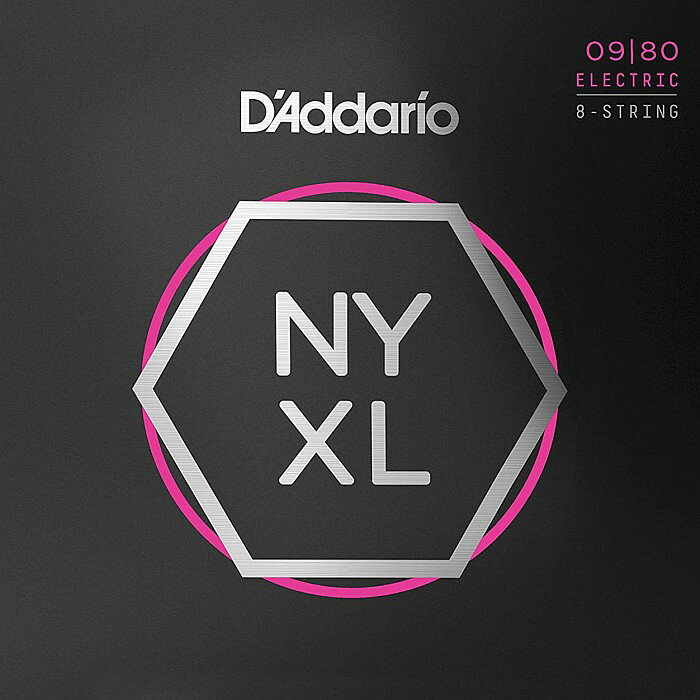 8弦用 D'Addario NYXL0980 Super Lght 009-080 ダダリオ エレキギター弦