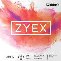 D'Addario Zyex Violin String DZ314 3/4M ダダリオ バイオリン弦 3/4スケール ミディアムテンション バラ弦 G線