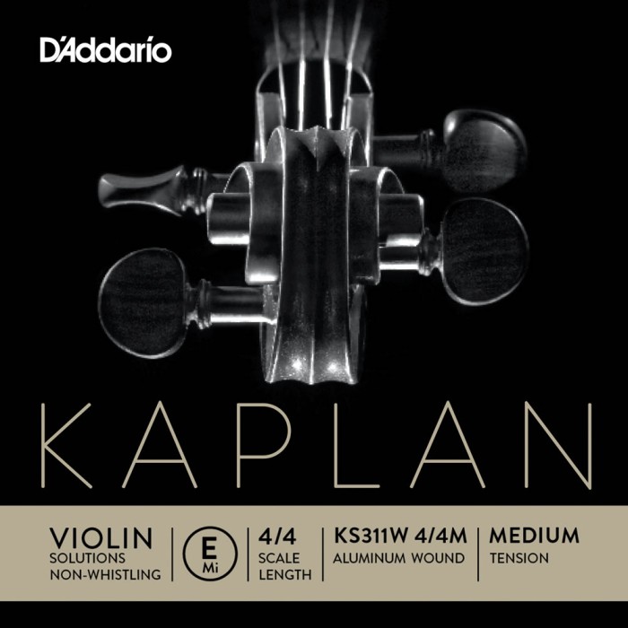 D'Addario Kaplan Non-whistling Violin String KS311W 4/4M ダダリオ バイオリン弦 カプラン 4/4スケール ミディアムテンション バラ弦 E線