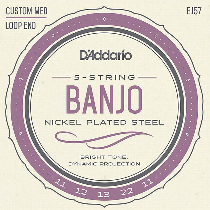 D'Addario EJ57 5-string Banjo Custom Medium 011-022 ꥪ Х󥸥硼