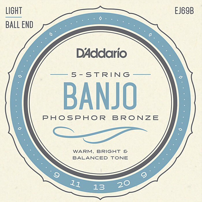 D'Addario EJ69B 5-string Ball End Banjo Light 009-020 Phosphor Bronze ダダリオ バンジョー弦