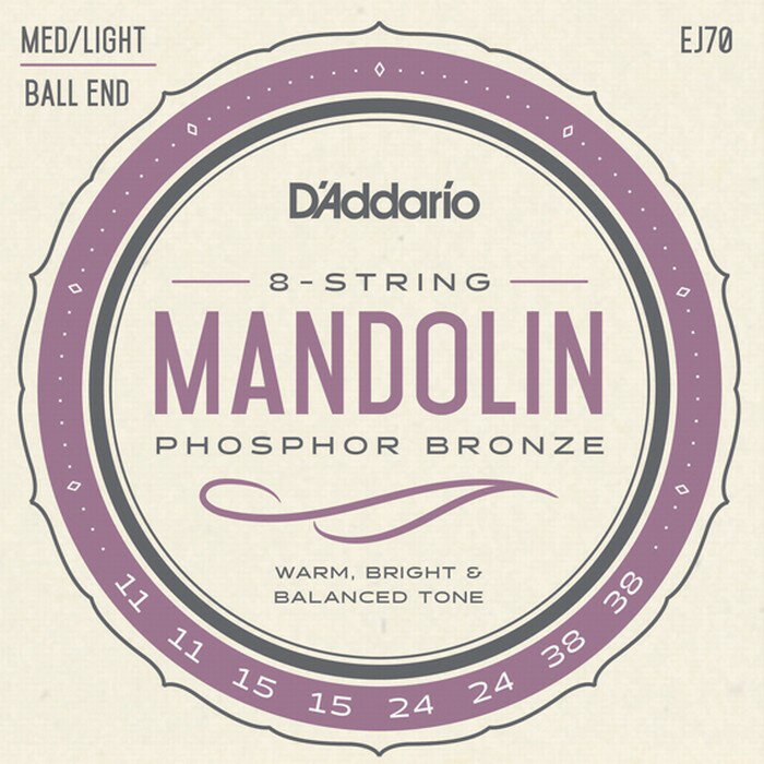 D'Addario EJ70 Medium/Light 011-038 Phosphor Bronze ダダリオ マンドリン弦