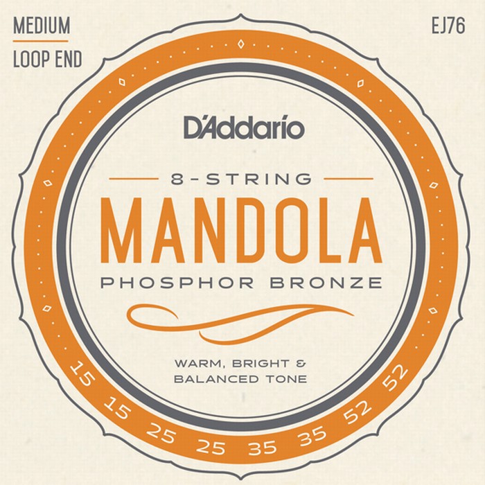 D'Addario EJ76 Mandolla Medium 015-052 Phosphor Bronze ダダリオ マンドーラ弦