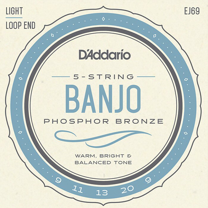 D'Addario EJ69 5-string Banjo Light 009-020 Phosphor Bronze ダダリオ バンジョー弦