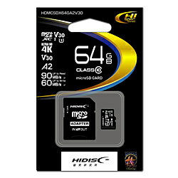 超高速MCSDカード64GBアダプター付き規格：SDXC容量：64GBスピードクラス：Class 10 UHS-I speed class3, v30,A2R/W：UP to 90/60ファイルシステム：exFATその他：CPRM対応、ECC機能内蔵種類micro SDXCカードUHS規格UHS-IUHSスピードクラスUHSスピードクラス3SDスピードクラスClass10ビデオスピードクラスビデオスピードクラス30容量64GBアプリケーションパフォーマンスクラスA2最大転送速度90MB/秒最大書込速度60MB/秒付属品SD変換アダプタ超高速MCSDカード64GBアダプター付き