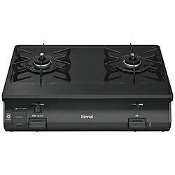 リンナイ ガスコンロ(グリル無し) [左強火] ブラック KG64-2HSL ［約60cm /プロパンガス /左強火］ KG642HSL