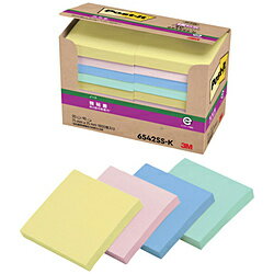 3Mジャパン ポスト・イット　強粘着75X75mm90枚X20パッド4色混色　1800枚 6542SSK