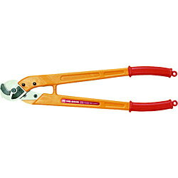 ■ガラス繊維入り特殊プラスチック樹脂FRPハンドルで軽く、衝撃にも強いです。■刃・ボルト（刃とハンドルの固定）以外に金属を使用していないため、ピンホール、傷などによる感電事故の心配がありません。【用途】・ケーブル、銅線専用の切断に。【仕様】・切断能力： 銅線専用・全長（mm）： 615・切断能力（［［MM2］］）CVT線： 60・切断能力（［［MM2］］）： IV250、VVR60×3、CV200・切断能力（［［MM2］］）CV線： 200・切断能力（［［MM2］］）IV線： 250・切断能力（［［MM2］］）VVR線： 60×3芯・50000V絶縁仕様【材質／仕上】・ガラス繊維入り特殊プラスチック樹脂FRPガラス繊維入り特殊プラスチック樹脂FRPハンドルで軽く、衝撃にも強いです。