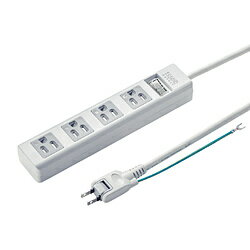 SANWA SUPPLY(����掠�ץ饤) �Ÿ����å� �ۥ磻�� TAP-SH3450MGSW ��5.0m /4�ĸ� /�����å��դ��ʰ��ˡ� TAPSH3450MGSW