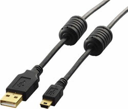 ELECOM(���쥳��) 1.5m USB2.0�����֥� ��A�ۢΡ�miniB�� [�ե��饤�ȥ����ե�����]U2C-MF15BK U2CMF15BK ��864��