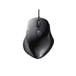 Ball Type Mouse - BUFFALO(バッファロー） BSMBU518MBK　有線BlueLEDネオフィットマウス Mサイズ[USB・5ボタン・ブラック] BSMBU518MBK 【864】