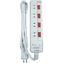 Rakuten - ノア 雷ガード付　4ヶ口4スイッチ省エネタップ　NC5570S NC5570S