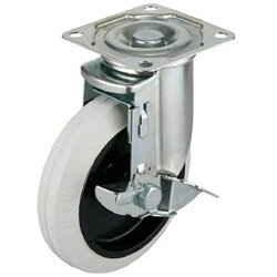 ワコーパレット エアーキャスター（自在車ストッパー付）　125mm　ホワイトゴム車　AHG125NRBDSW AHG125NRBDSW(4)