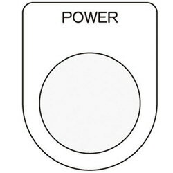 アイマーク 押ボタン／セレクトスイッチ（メガネ銘板） POWER 黒 φ22.5 P2234 P2234