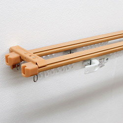 フルネス 伸縮カーテンレール クロスライド 2m用(110-200cm) ダブル ミディアムウッド I-1275-2MW I-12..