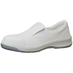 ■足裏形状でフィットする3Dフットベットにより、足ブレが少なく安定した姿勢維持と歩行が可能です。■かかと部は納まりが良くなり、効率よく衝撃を吸収するので足への負担を軽減します。■又、アーチクッションと中足パッドが足のバネの役割を果たすアーチを支えています。■つまずき防止の為トウスプリングを上げ、凸部がない設計でつまずきを予防します。■エグリ形状になったかかとの部分が歩行時に変形し効率よく衝撃を吸収。■足への負担を軽減します。■つま先の損傷を防ぐ、ウレタン製「フルCAP」を搭載。■ソールとの一体成型により優れた耐久性も実現しました。■新設計のエッジが総ラウンド形状の凸型デザインを採用。■エッジの欠け、脱落を防ぎます。■寸法(cm)：24.0■足幅サイズ：EEE■色：ホワイト■JIS T 8103 ED-O/C2/人工皮革/S合格■IEC61340-5-1に準拠足裏形状でフィットする3Dフットベットにより、足ブレが少なく安定した姿勢維持と歩行が可能です。