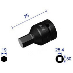 長堀工業 ヘキサゴンレンチソケット 差込角25．4x対辺19mm 819C 819C