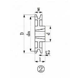 エバオン ブッシングプーリー　SPA　212mm　溝数1　SPA2121 SPA2121