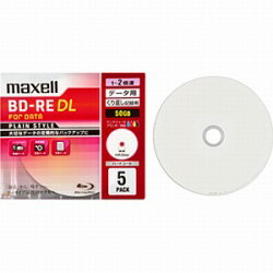 楽天ソフマップ楽天市場店maxell 1-2倍速対応データ用ブルーレイディスクBD-RE DL[PLAIN STYLE]（2層50GB・5枚）　BE50PPLWPA.5S BE50PPLWPA.5S [振込不可]