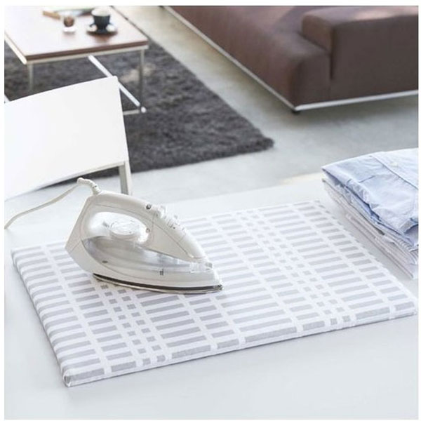 山崎実業 北欧風暮らしの定番　平型アイロン台　チェックグレー(Nordic Style Flat...