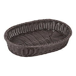 萬洋 樹脂バスケット 小判 40cm こげ茶 ＜WBS1901＞ WBS1901