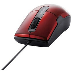 BUFFALO(バッファロー） 有線マウス［BlueLED・USB 1.5m・Mac／Win］ BSMBU26SMシリーズ 静音 Mサイズ （3ボタン・レッド） BSMBU26SMRD PS5対応 【Windows10動作対応】 BSMBU26SMRD
