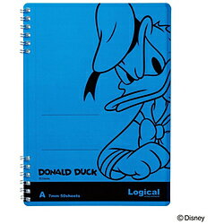 Nakabayashi Wリングノート ディズニー ドナルド スイング・ロジカル ブルー NW-A508-B ［A5 /7mm(A罫) /ロジカル罫］ NWA508B