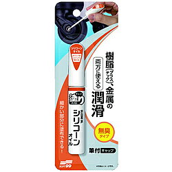 ■金属だけでなく、樹脂（プラスチック）にも使用できる筆付タイプの潤滑剤です。■細かい部分にピンポイントで塗布できます。■シリコーンオイル100％（溶剤フリー）でガスを使用していないので、独特の嫌な臭いのしない無臭タイプです。【用途】・樹脂、金属の潤滑・つや出し・防水・離型・接着防止。【仕様】・色： 無色透明・容量（ml）： 12・無臭タイプ・塗布面積： 0.8［［M2］］【材質／仕上】・主成分： シリコーンオイル金属だけでなく、樹脂（プラスチック）にも使用できる筆付タイプの潤滑剤です。