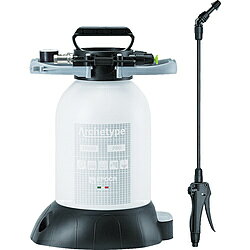 ■耐薬品性の屈強なタンクとガスケットを備えたプロ向けの噴霧器です。■霧状からジェット状に調整可能です。■防水機能を備えたストラップ付です。■安定性に優れたベース付です。■備え付けられたカップリング（1/4インチ）にエアポンプを繋ぎ、蓄圧することが可能です。【用途】・あらゆる散布作業に。【仕様】・ノズル： 一頭口・容量（L）： 4.8・ノズル長（mm）： 370・ホース長さ（m）： 2・幅（mm）： 242・奥行（mm）： 285・高さ（mm）： 422・ガスケット材質： エチレンプロピレンゴム耐薬品性の屈強なタンクとガスケットを備えたプロ向けの噴霧器です。