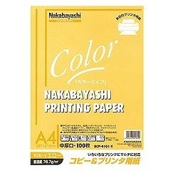 Nakabayashi コピー＆プリンタ用紙 イエロー （A4サイズ・100枚）　HCP-4101-Y HCP4101Y