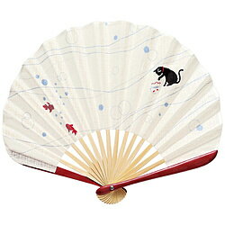 山二 扇子　涼あそび・ベージュ